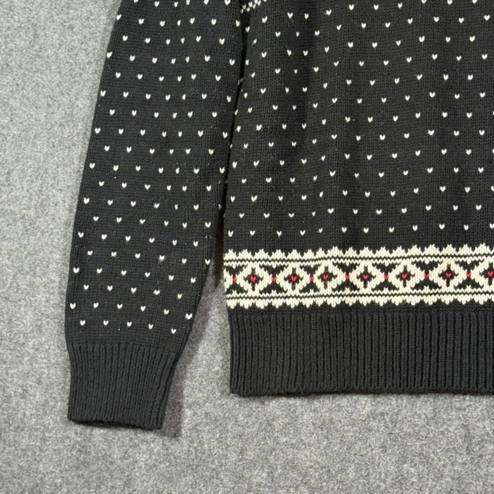 Polo Ralph Lauren Mens Black Fair Isle Cotton Cashmere Snowflake Sweater L - Picture 6 of 12